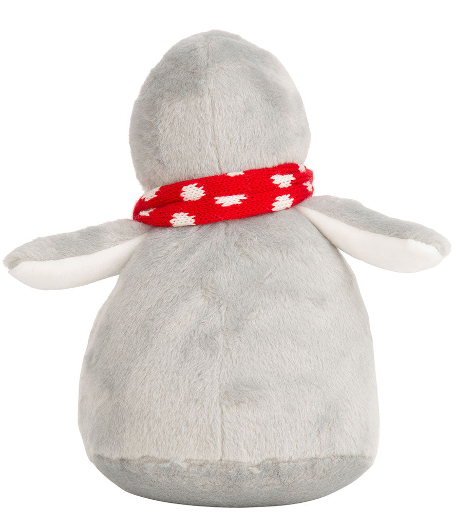 Grey Penguin with Red Scarf Zip Plushie - (PRE ORDER)