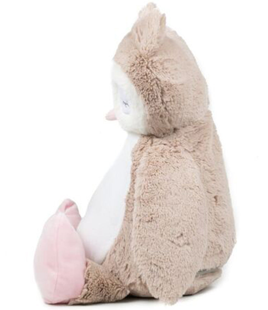 Owl -Pink Feet Zip Plushie -  (PRE ORDER)