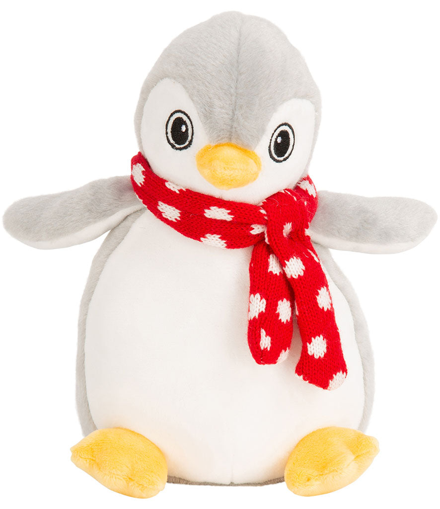 Grey Penguin with Red Scarf Zip Plushie -  (PRE ORDER)